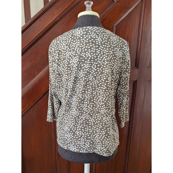 Chicos Womens V-Neck Polka Dot Print Top Size L 100% Cotton Lightweight 3/4 Slee - Picture 4 of 7